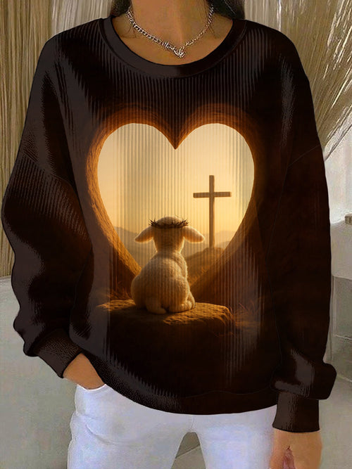 Women's Faith Print Casual Sweatshirt