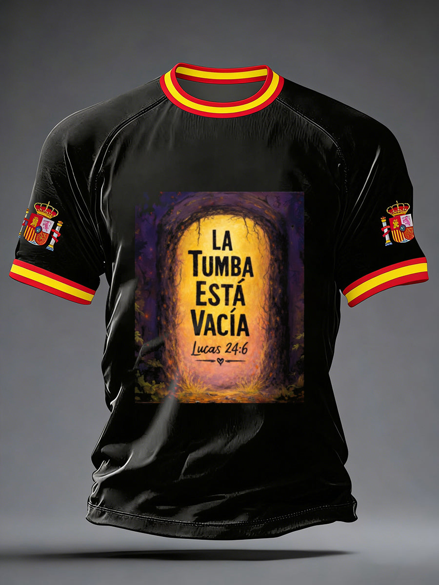 Men's Spain SEMANA SANTA La Tumba Está Vacía – Lucas 24:6 Short Sleeve T-shirt