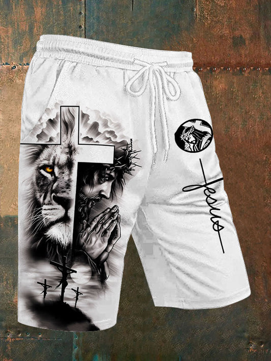 Men's Faith Print Casual Shorts