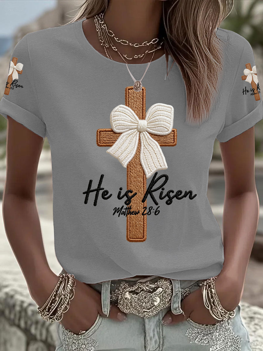 Women's He Is Risen Printed T-shirt