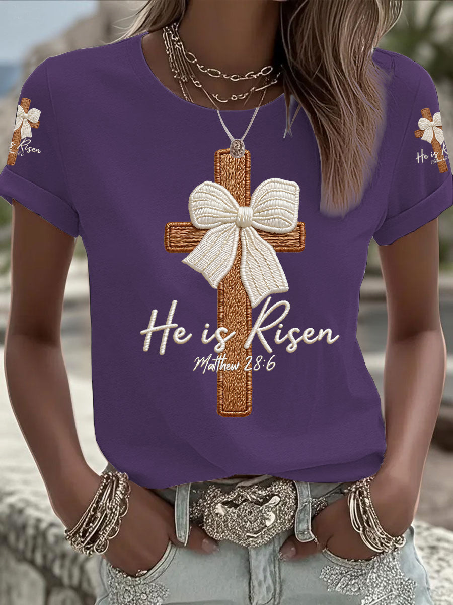 Women's He Is Risen Printed T-shirt