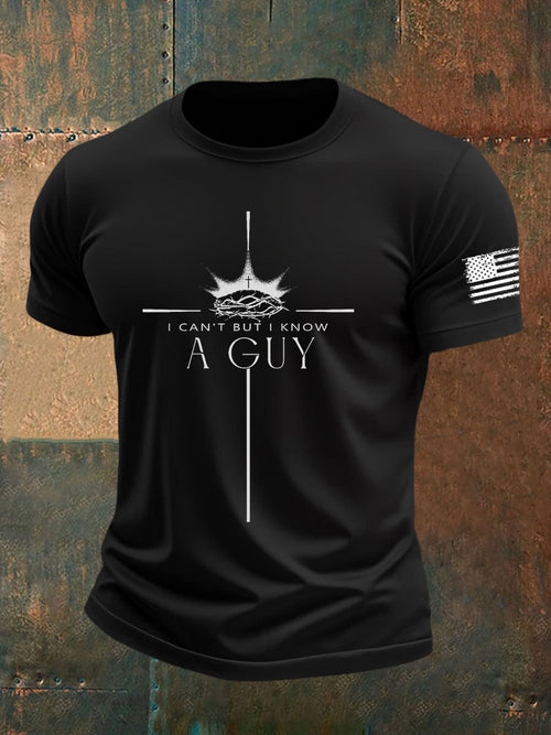 Men's 'I Can’t But I Know A Guy' Printed Casual T-Shirt