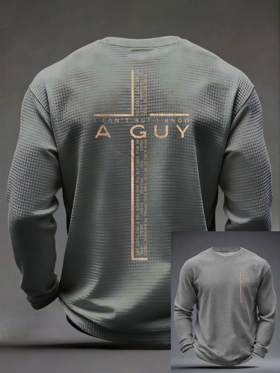Men's I Can’t But I Know A Guy Waffle Print Casual T-Shirt