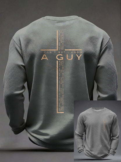 Men's I Can’t But I Know A Guy Waffle Print Casual T-Shirt