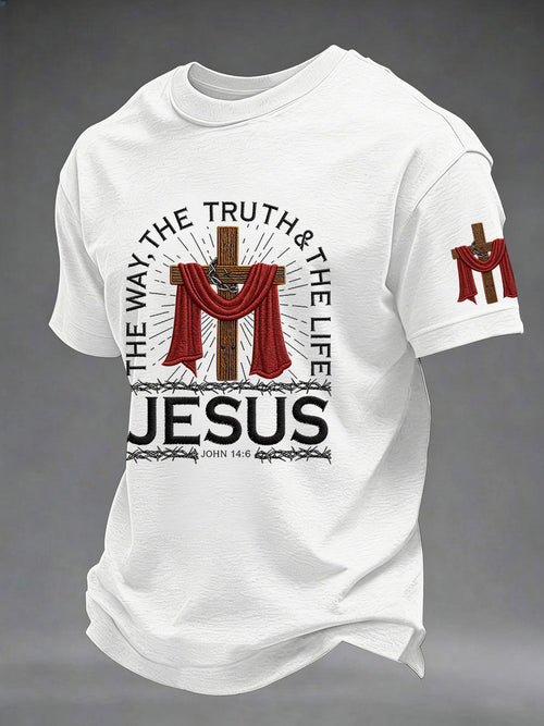 Men's The Way The Truth The Life Printed Casual T-Shirt