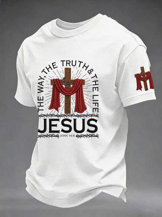 Men's The Way The Truth The Life Printed Casual T-Shirt