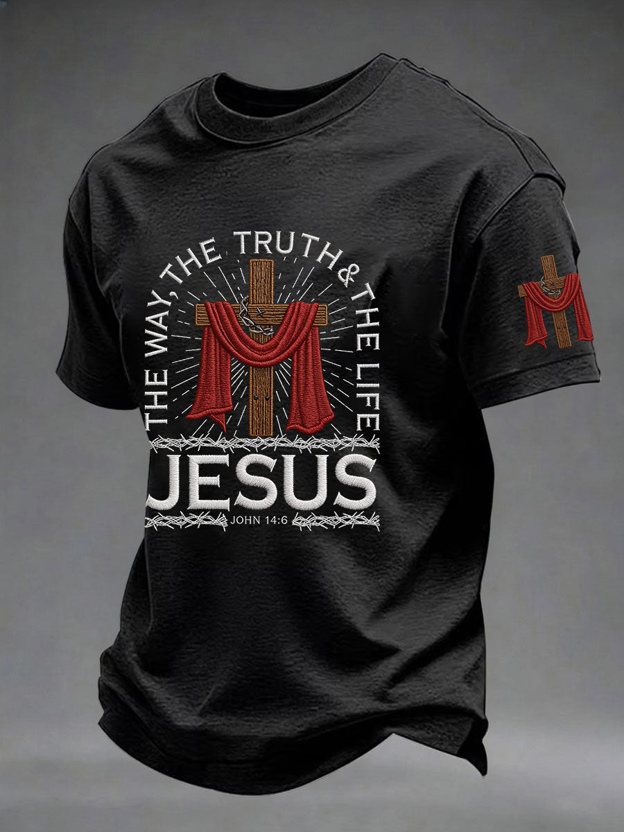 Men's The Way The Truth The Life Printed Casual T-Shirt