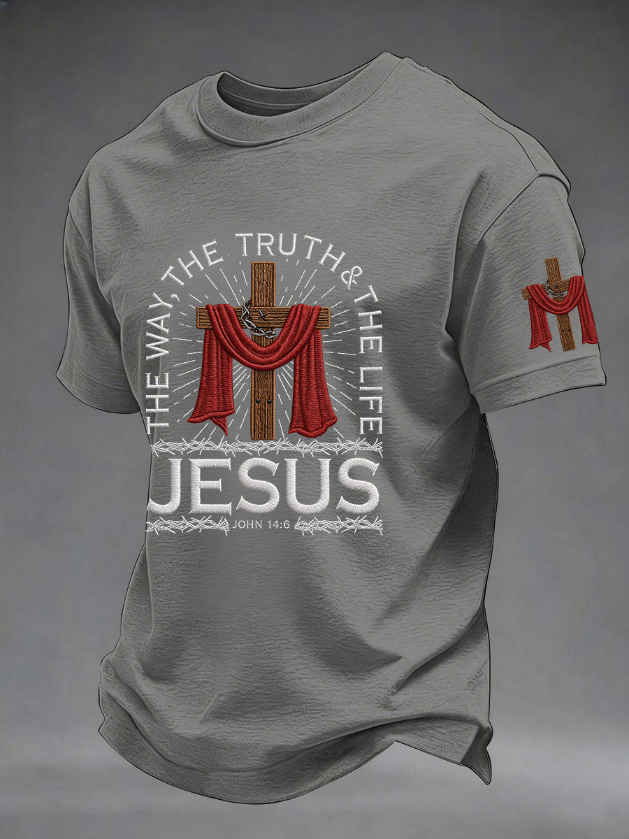 Men's The Way The Truth The Life Printed Casual T-Shirt