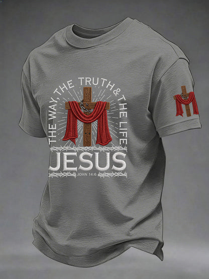 Men's The Way The Truth The Life Printed Casual T-Shirt