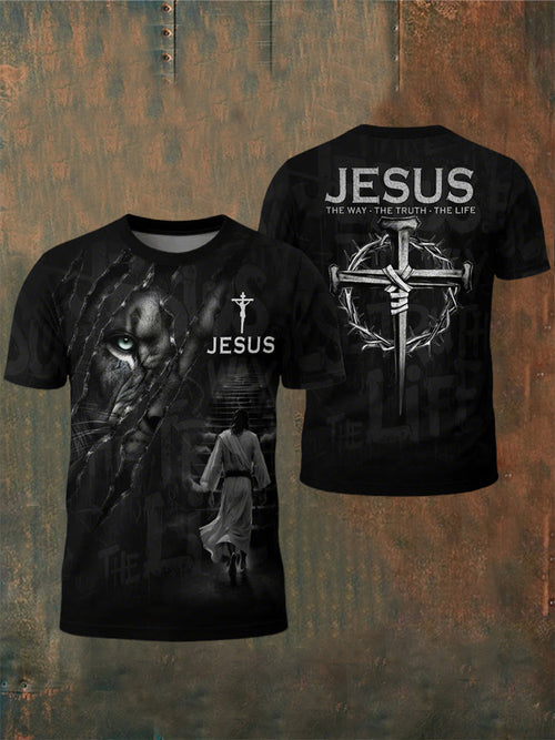 Men's Jesus Cross The Way, The Truth, The Life Short Sleeve  T-shirt