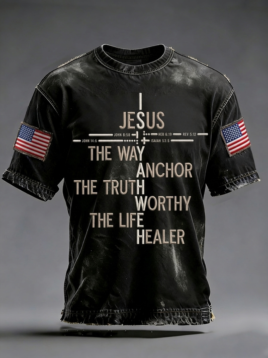 Men's Jesus The Way The Truth The Life Short Sleeves T-shirt