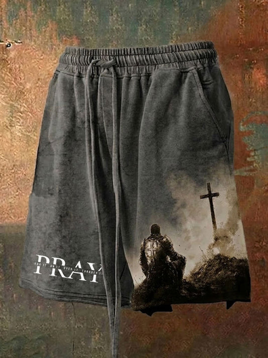 Men's Faith Cross Pray Printed Shorts