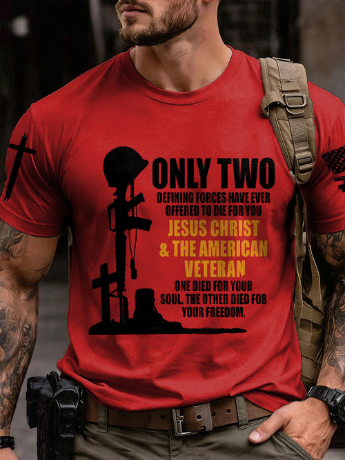 Men's Veteran Memorial Day Printed T-shirt