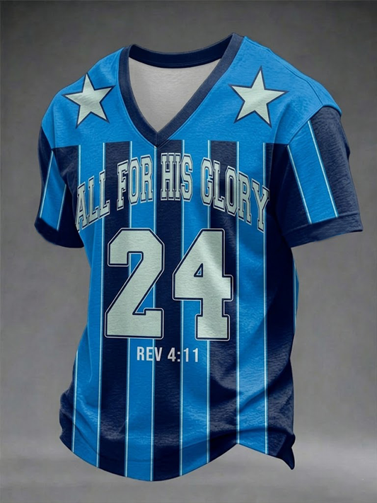 Men's All For His Glory  V-neck T-shirt