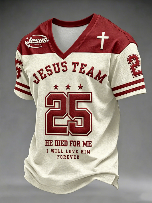 Men's Jesus Team V-neck T-shirt