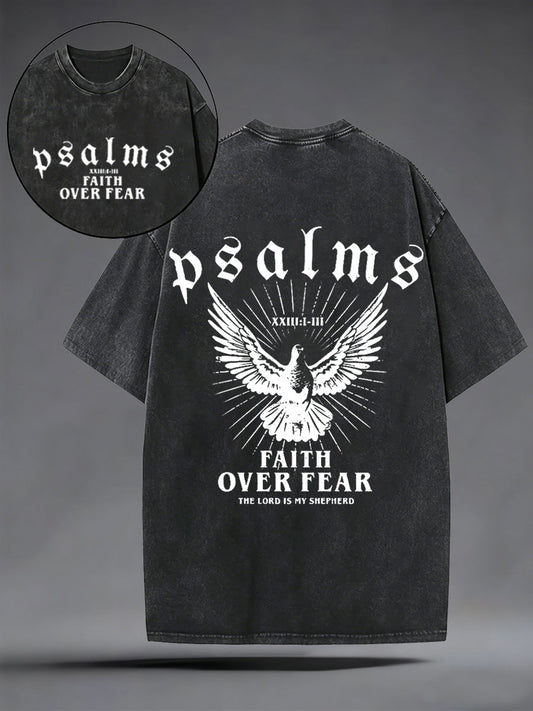 Men's Faith Over Fear Christian Washed Tee