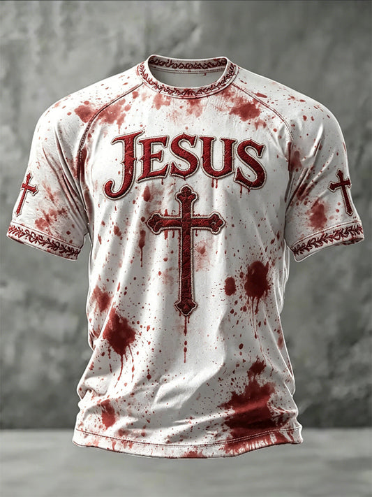 Men's Faith JESUS Printed Casual short sleeves t-shirt