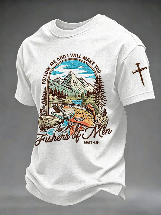 Men's Follow Me And I Will Make You Fishers Of Men Short-sleeved T-shirt