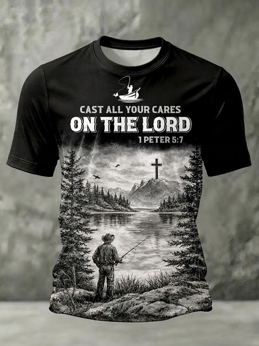 Men's Cast All Your Cares On The Lord Short Sleeves T-shirt