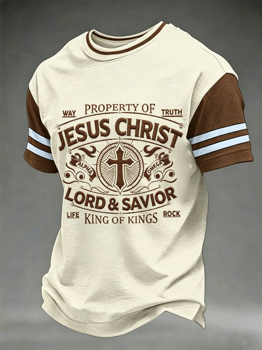 Men's Jesus Print Casual Tee