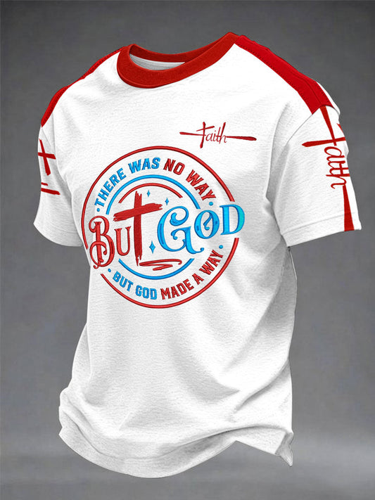 Men's "There Was No Way, But God Made A Way" Print Casual T-Shirt