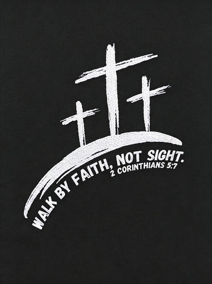 Men's Christian Cross Walk By Faith Not By Sight Short Sleeve T-shirt