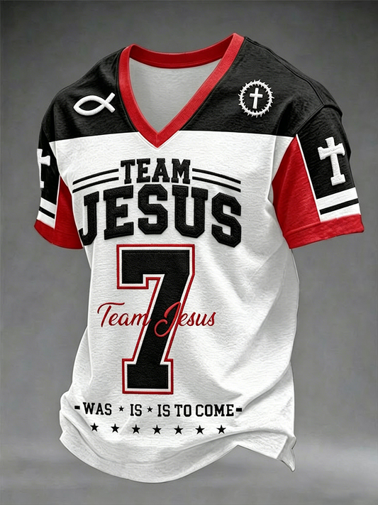 Men's Team Jesus V-neck T-shirt