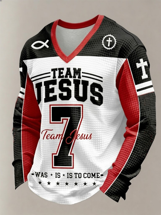Men's Team Jesus Waffle Long Sleeve T-Shirt
