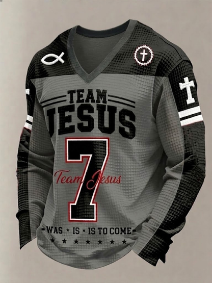 Men's Team Jesus Waffle Long Sleeve T-Shirt