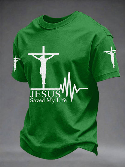 Men's Jesus Saved My Life Print Tee