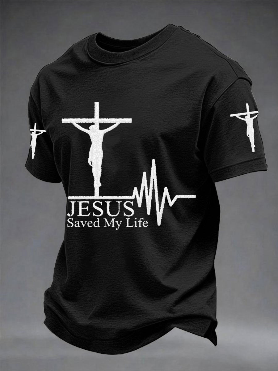 Men's Jesus Saved My Life Print Tee