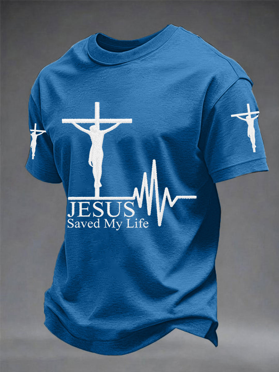 Men's Jesus Saved My Life Print Tee