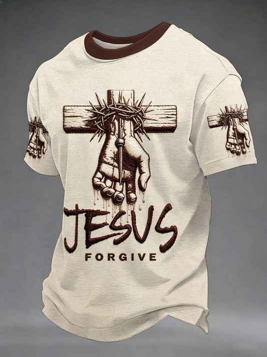 Men's Jesus Forgive Print Tee