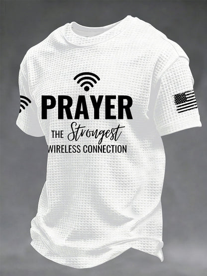 Men's Prayer The Strongest Wireless Connection Printed Casual T-Shirt
