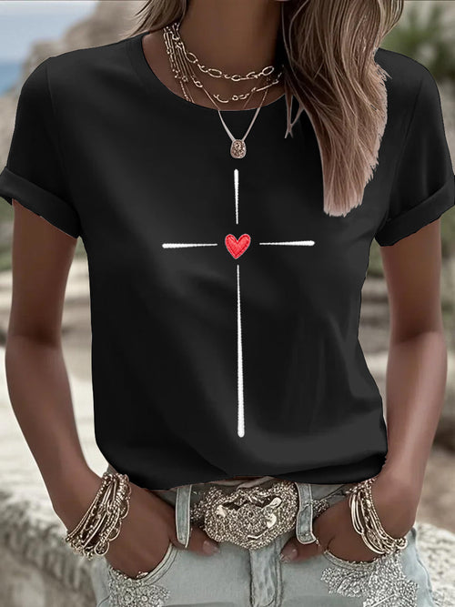 Women's Christian Cross Print Tee