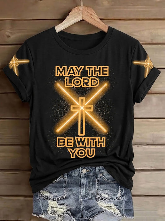 Women's May The Fourth Be With You Movie Inspired Faith T-shirt