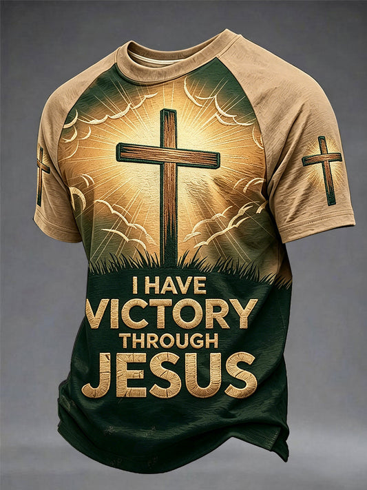 Men's I Have Victory Through Jesus Print Tee