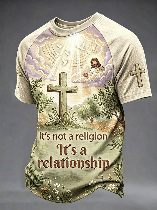 Men's It's Not A Religion It‘s A Relationship Print Tee