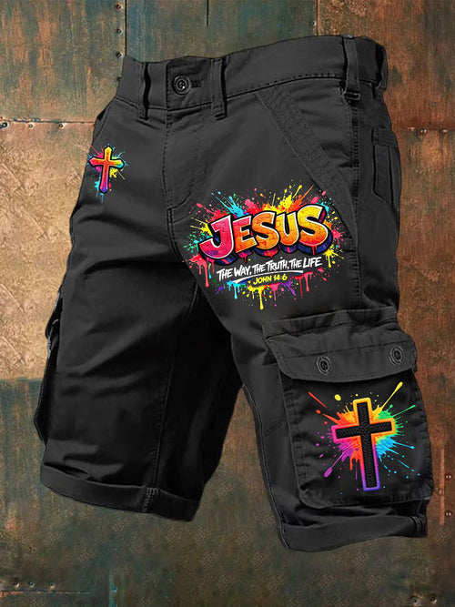 Men's Christian Jesus Cross Shorts