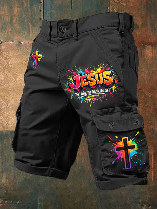 Men's Christian Jesus Cross Shorts