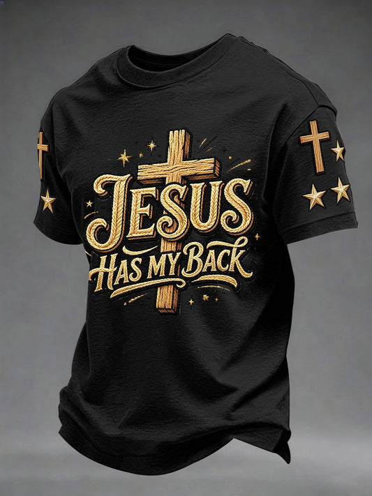 Men's Christian Jesus Has My Back Print Tee