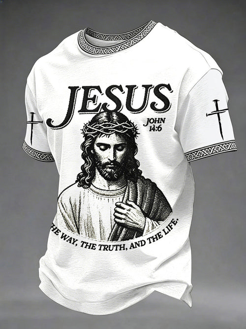 Men's Christian Jesus The Way The Truth The Life Print Tee