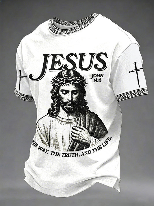 Men's Christian Jesus The Way The Truth The Life Print Tee