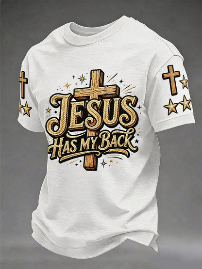 Men's Christian Jesus Has My Back Print Tee
