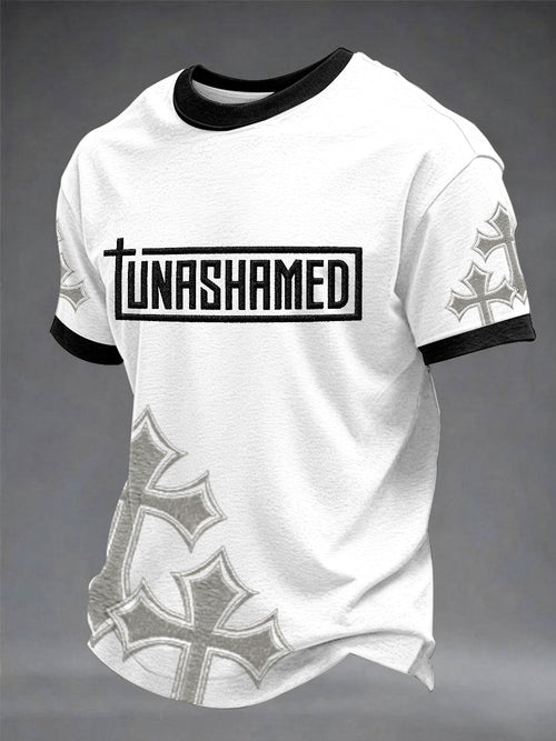 Men's Unashamed Christian Casual Printed T-shirt