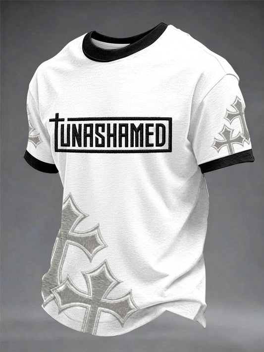 Men's Unashamed Christian Casual Printed T-shirt