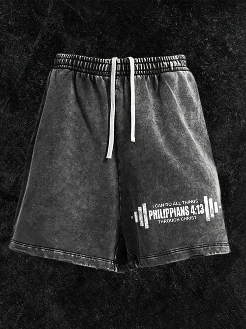 Men's Christian GYM Print Casual Shorts