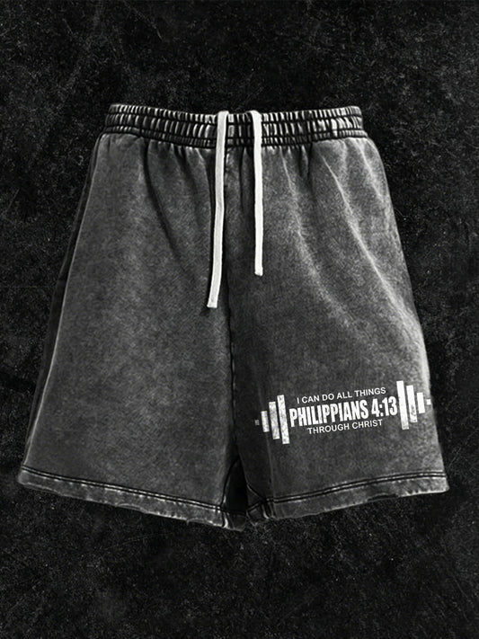 Men's Christian GYM Print Casual Shorts