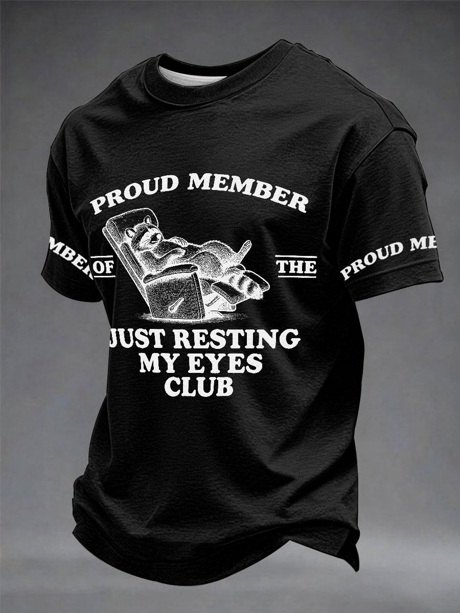 Men's “Just Resting My Eyes Club ” Father's Day Fun Casual T-shirt
