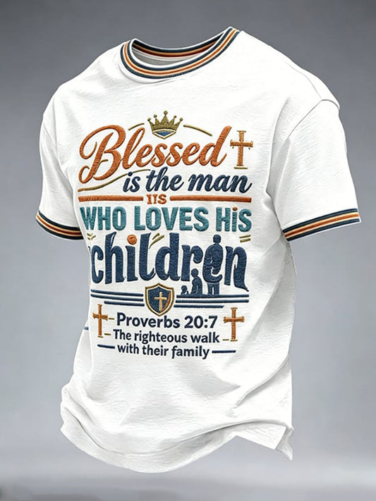 Men's Father's Day Printed Casual T-shirt